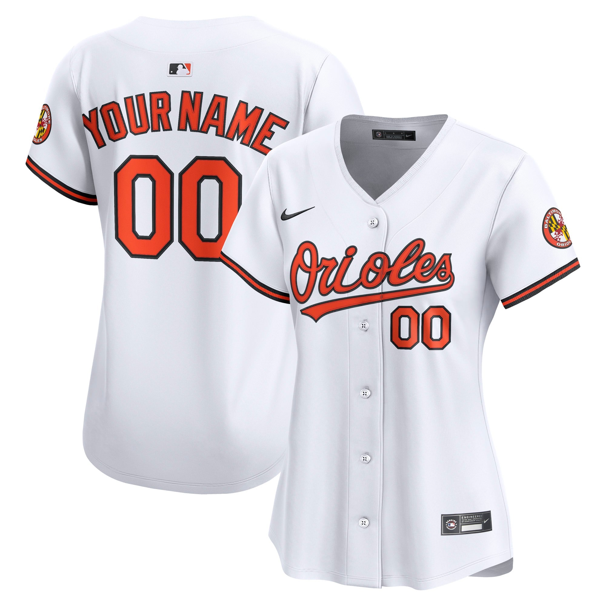 Women's Baltimore Orioles Nike White Home Limited Custom Jersey - 2