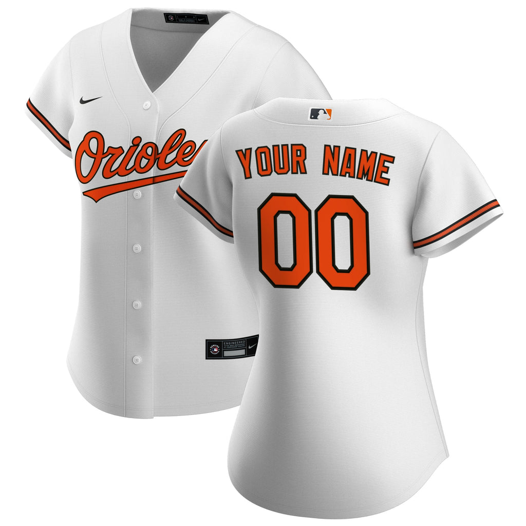 Women's Baltimore Orioles Nike White Home Replica Custom Jersey - 2