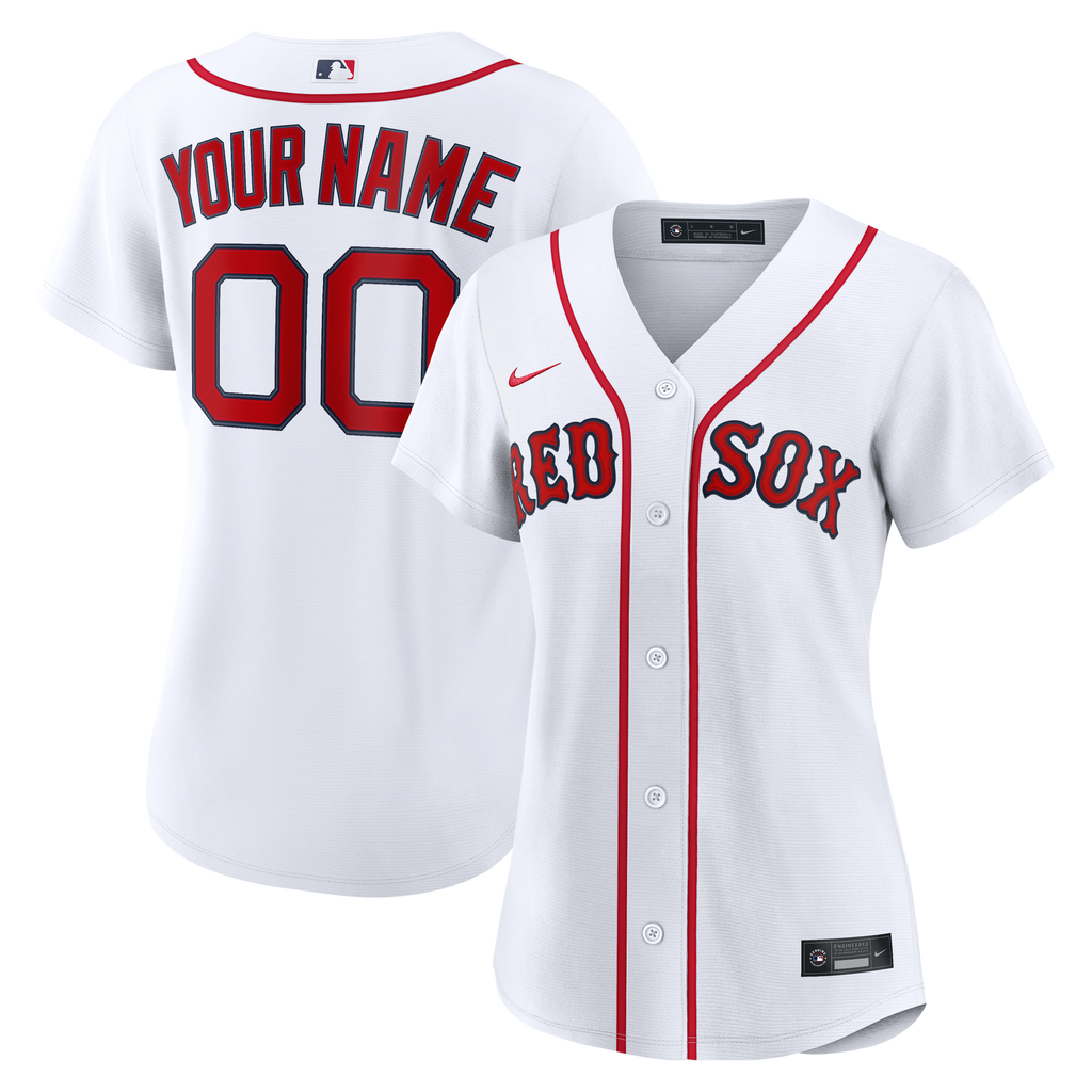 Women's Boston Red Sox Nike White Home Replica Custom Jersey - 2