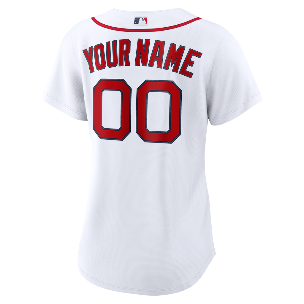 Women's Boston Red Sox Nike White Home Replica Custom Jersey - 4