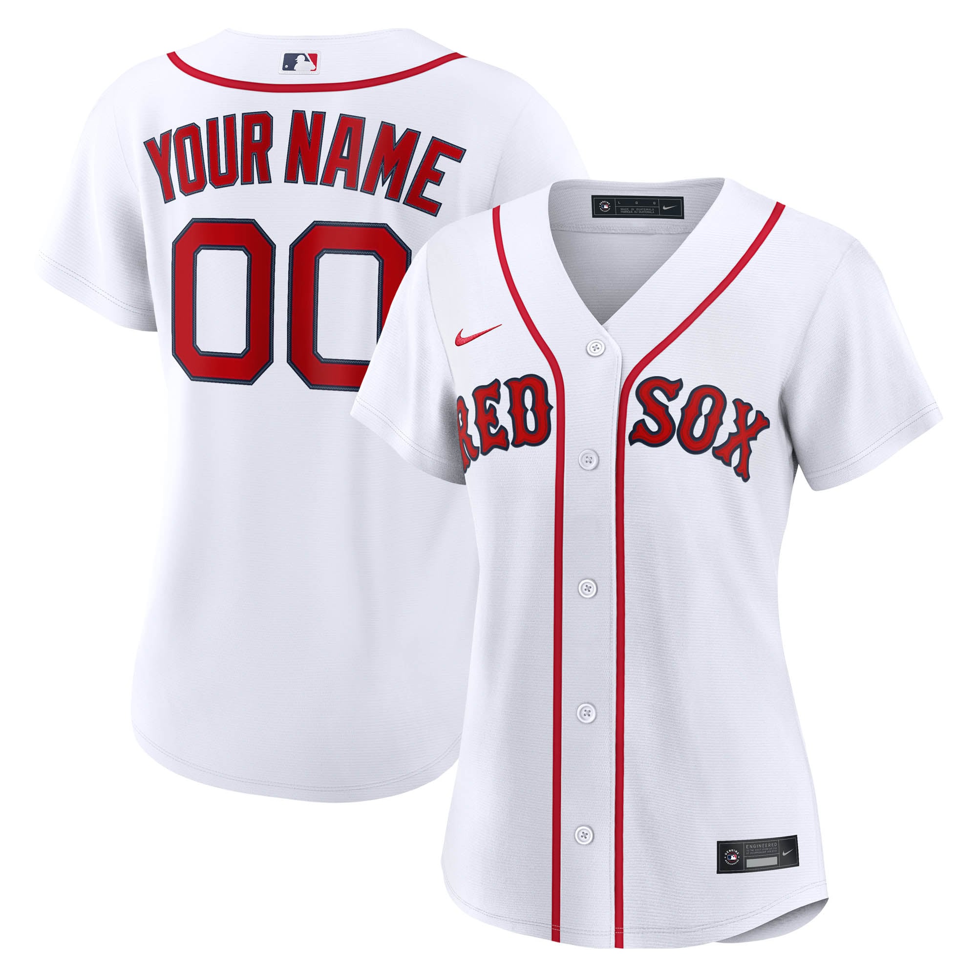 Women's Boston Red Sox Nike White Home Replica Custom Jersey