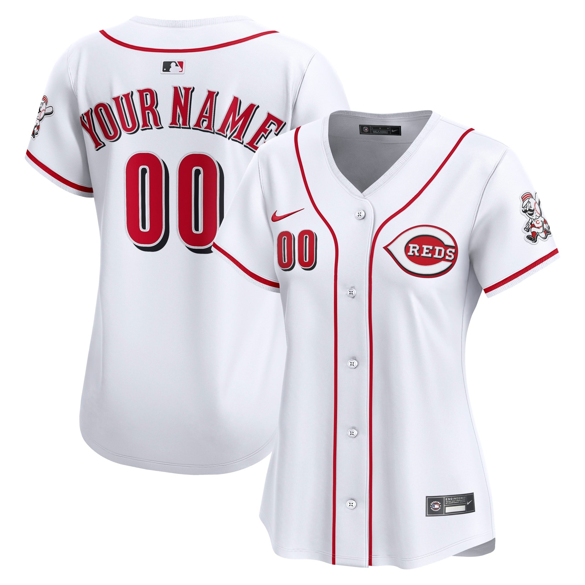 Women's Cincinnati Reds Nike White Home Limited Custom Jersey - 2
