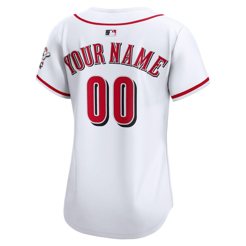 Women's Cincinnati Reds Nike White Home Limited Custom Jersey - 4