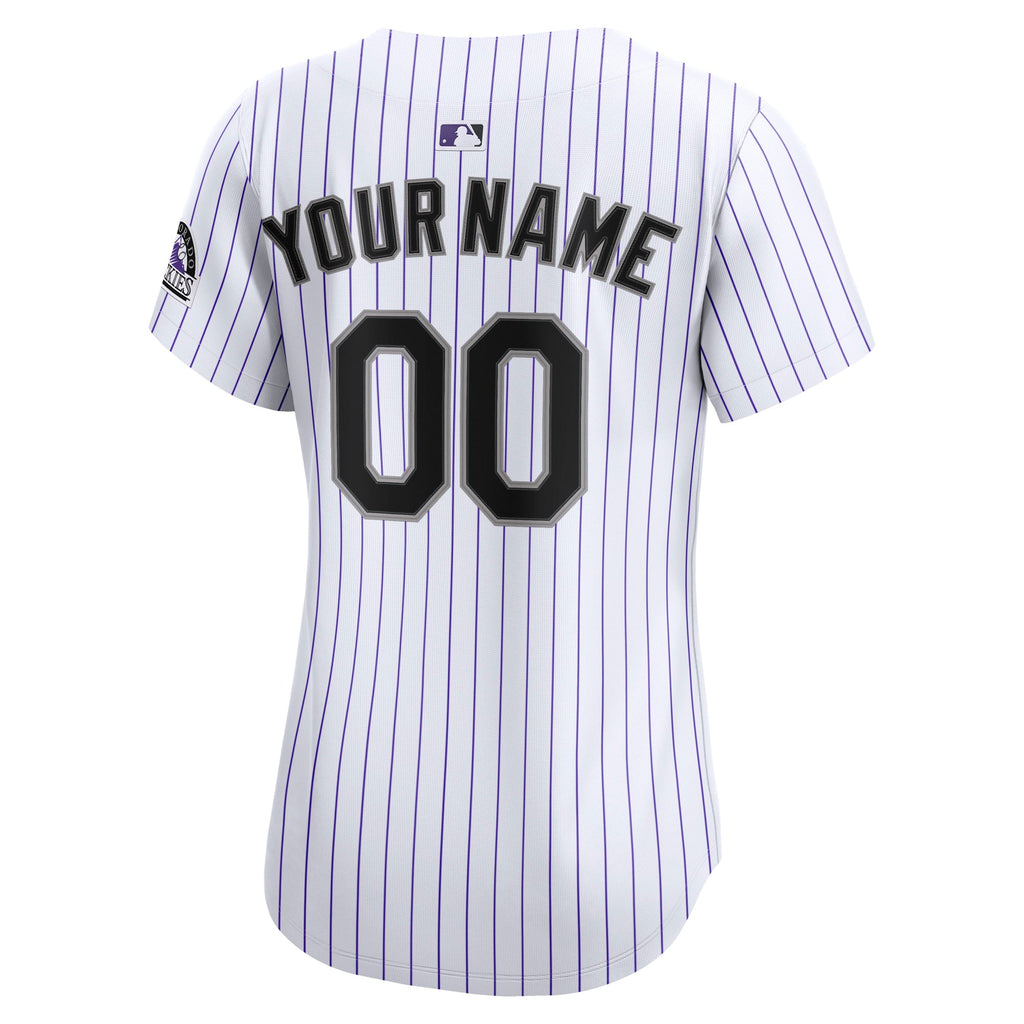Women's Colorado Rockies Nike White Home Limited Custom Jersey - 4