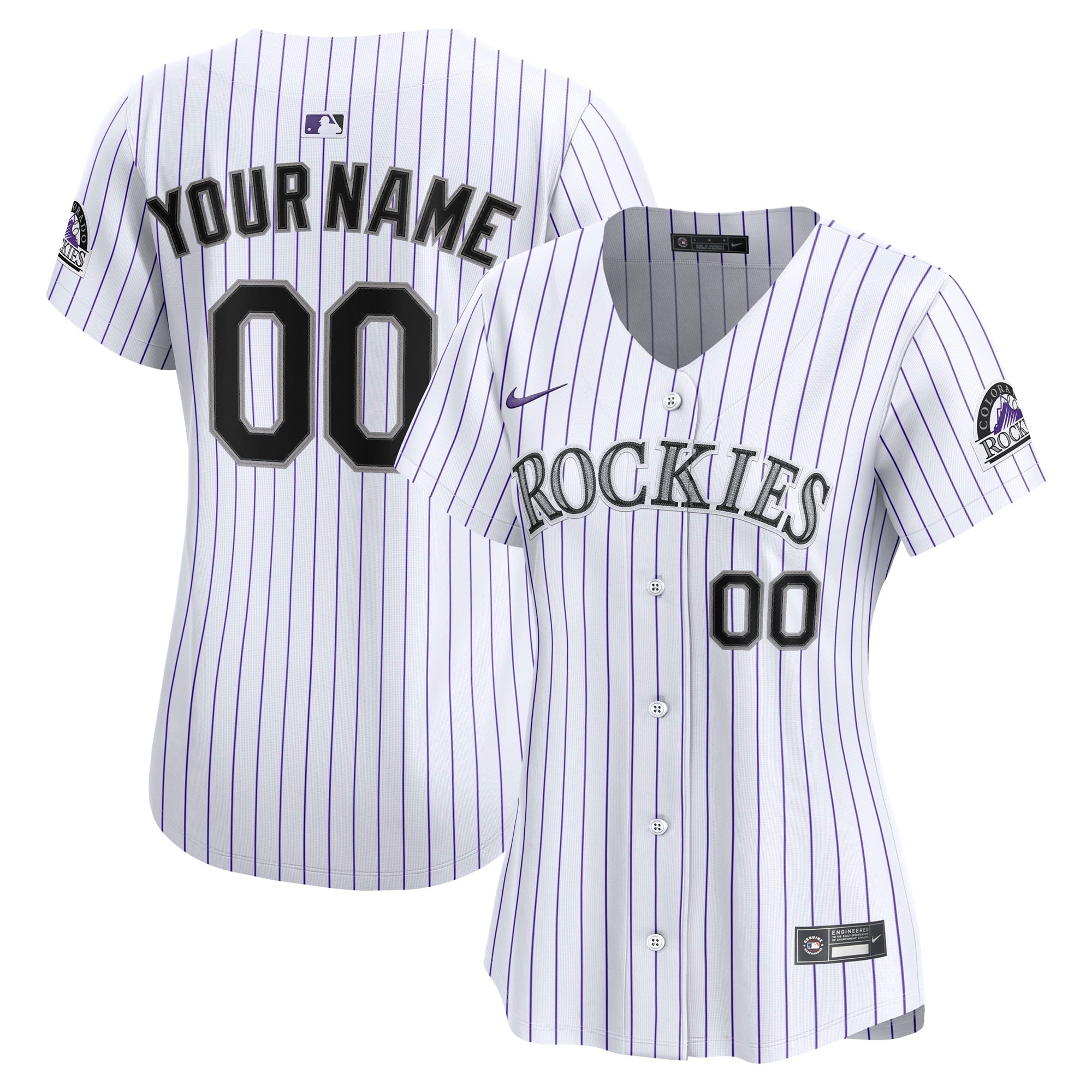 Women's Colorado Rockies Nike White Home Limited Custom Jersey