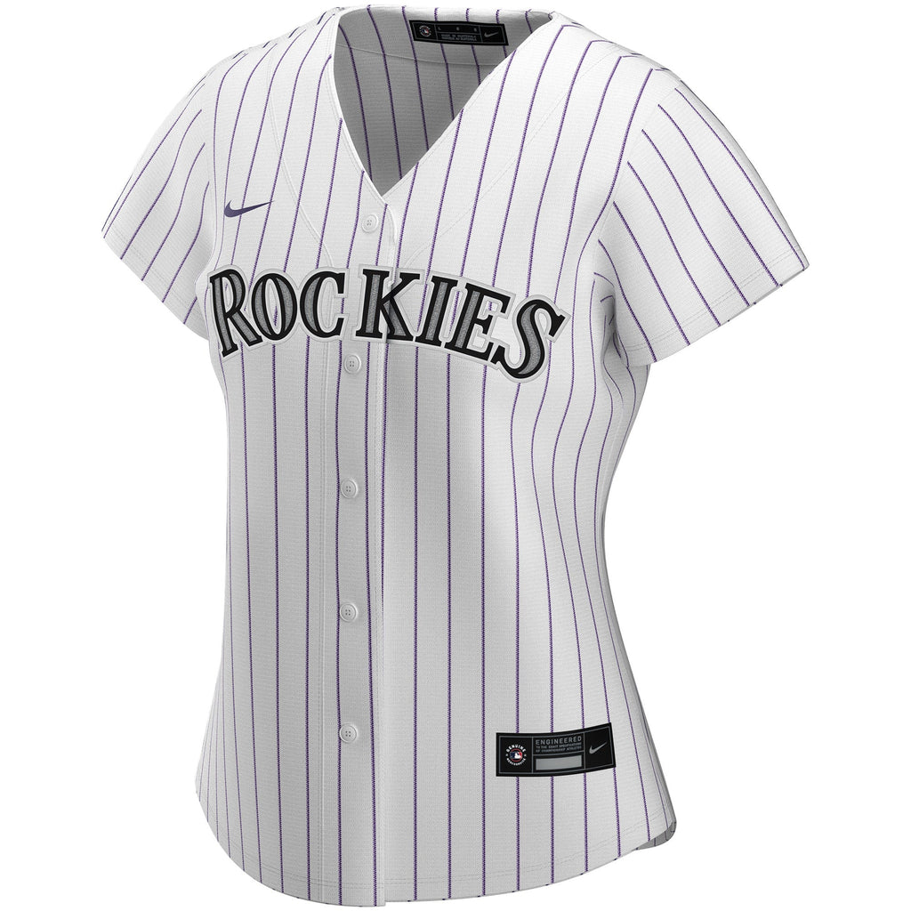 Women's Colorado Rockies Nike White Home Replica Custom Jersey - 3