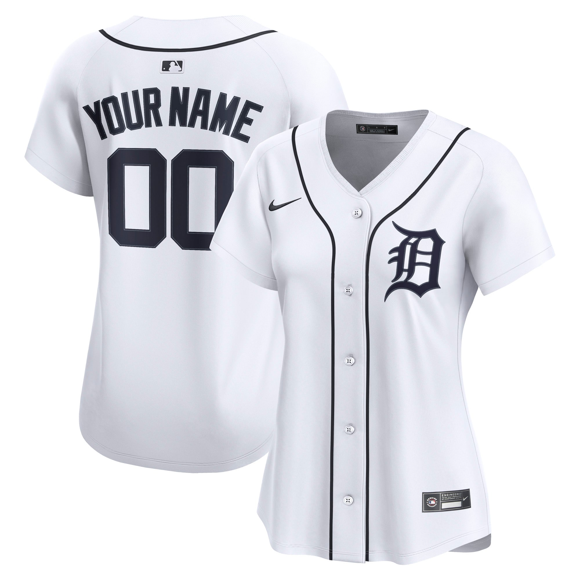 Women's Detroit Tigers Nike White Home Limited Custom Jersey