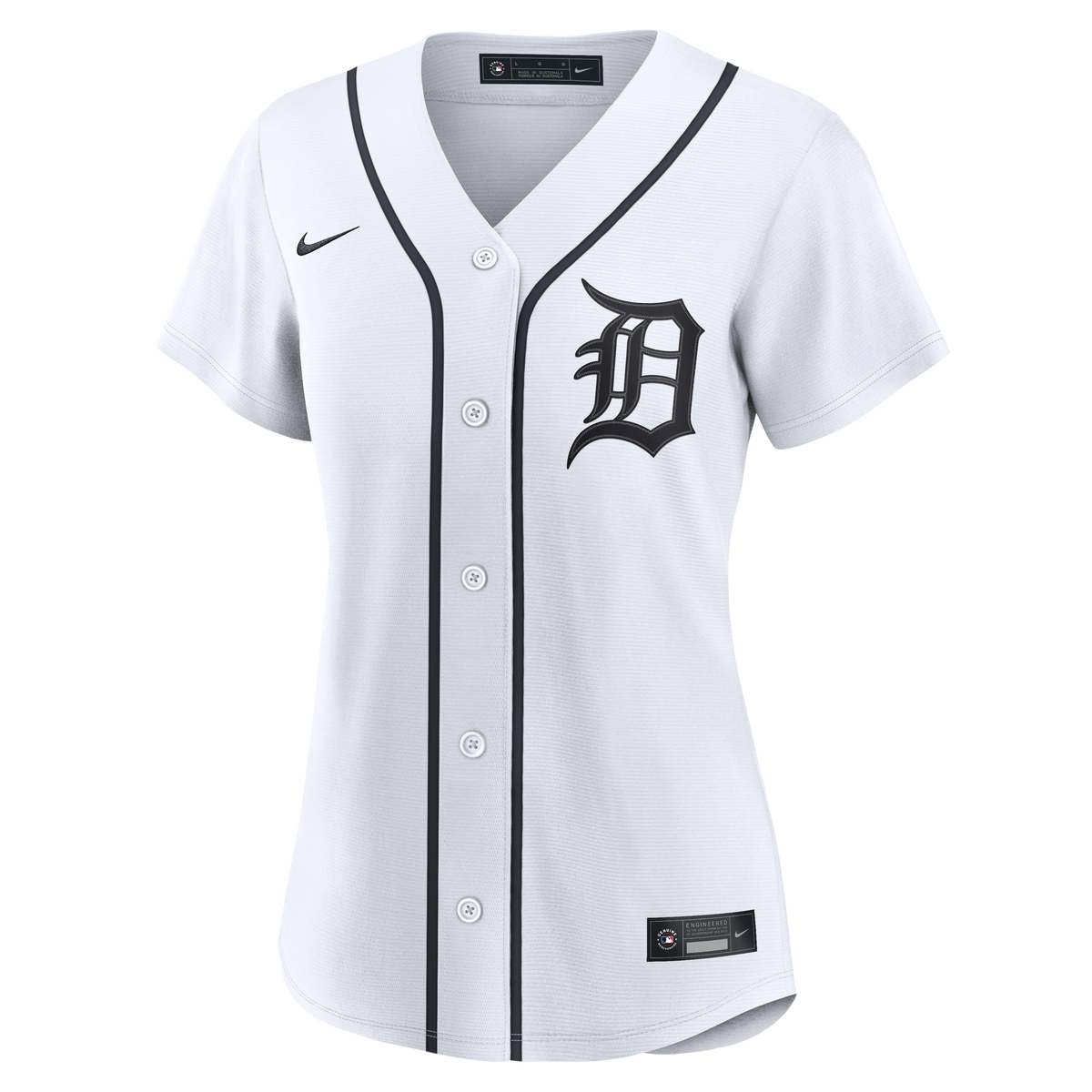 Women's Detroit Tigers Nike White Home Replica Custom Jersey - 3