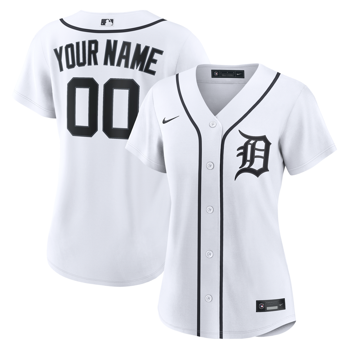 Women's Detroit Tigers Nike White Home Replica Custom Jersey