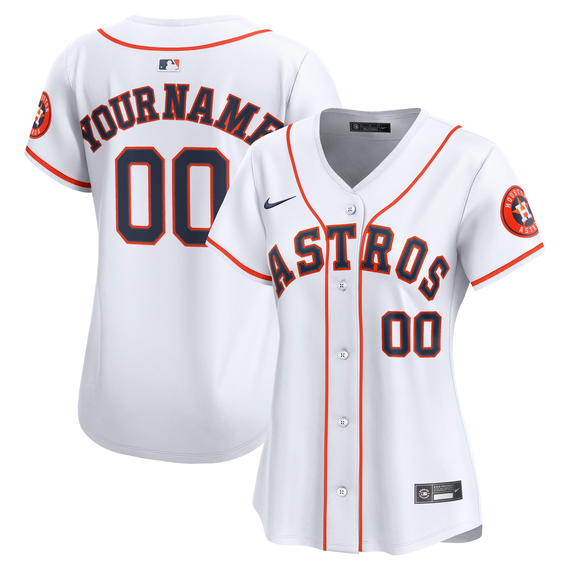 Women's Houston Astros Nike White Home Limited Custom Jersey - 2