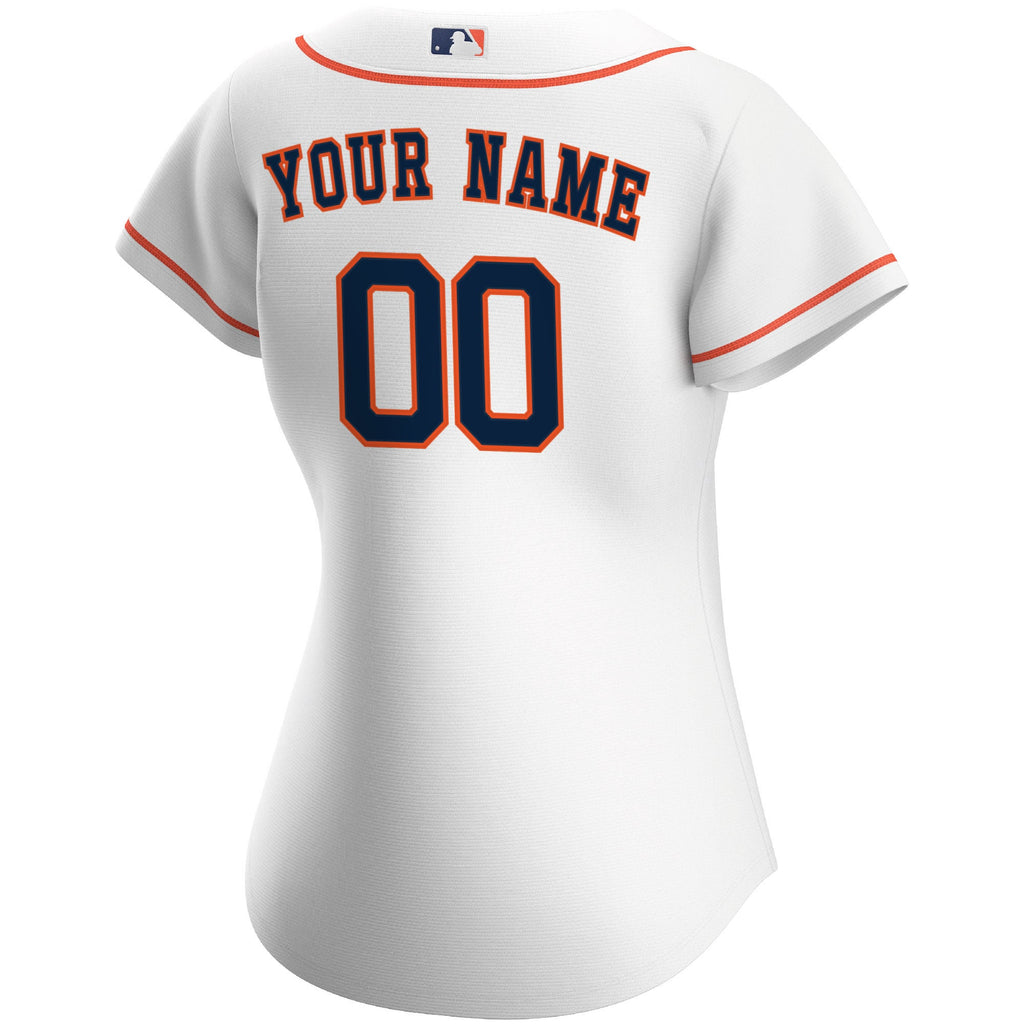 Women's Houston Astros Nike White Home Replica Custom Jersey - 4