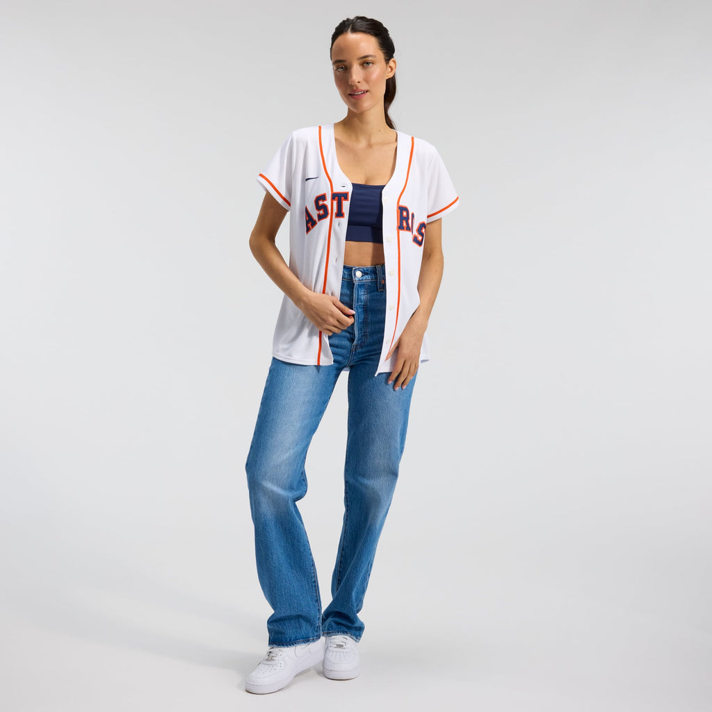Women's Houston Astros Nike White Home Replica Team Jersey - 4