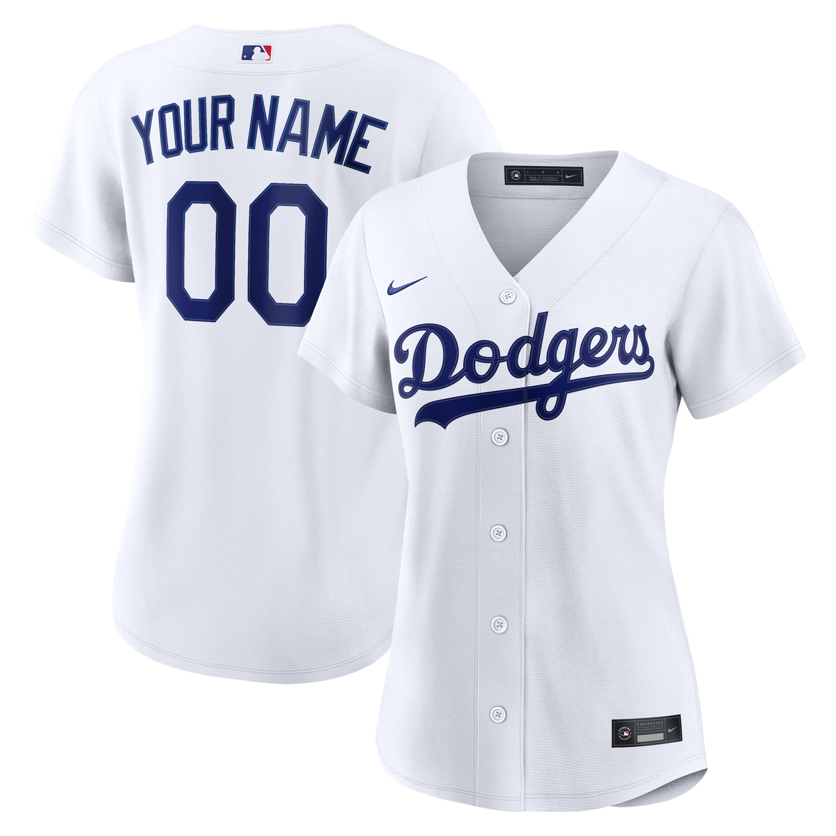 Women's Los Angeles Dodgers Nike White Home Replica Custom Jersey - 2