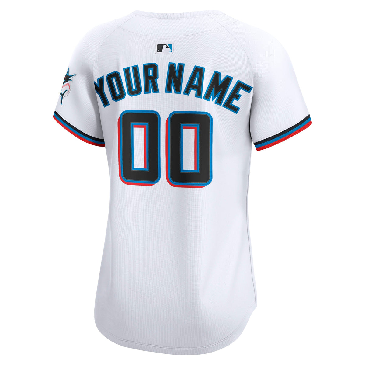Women's Miami Marlins Nike White Home Limited Custom Jersey - 4