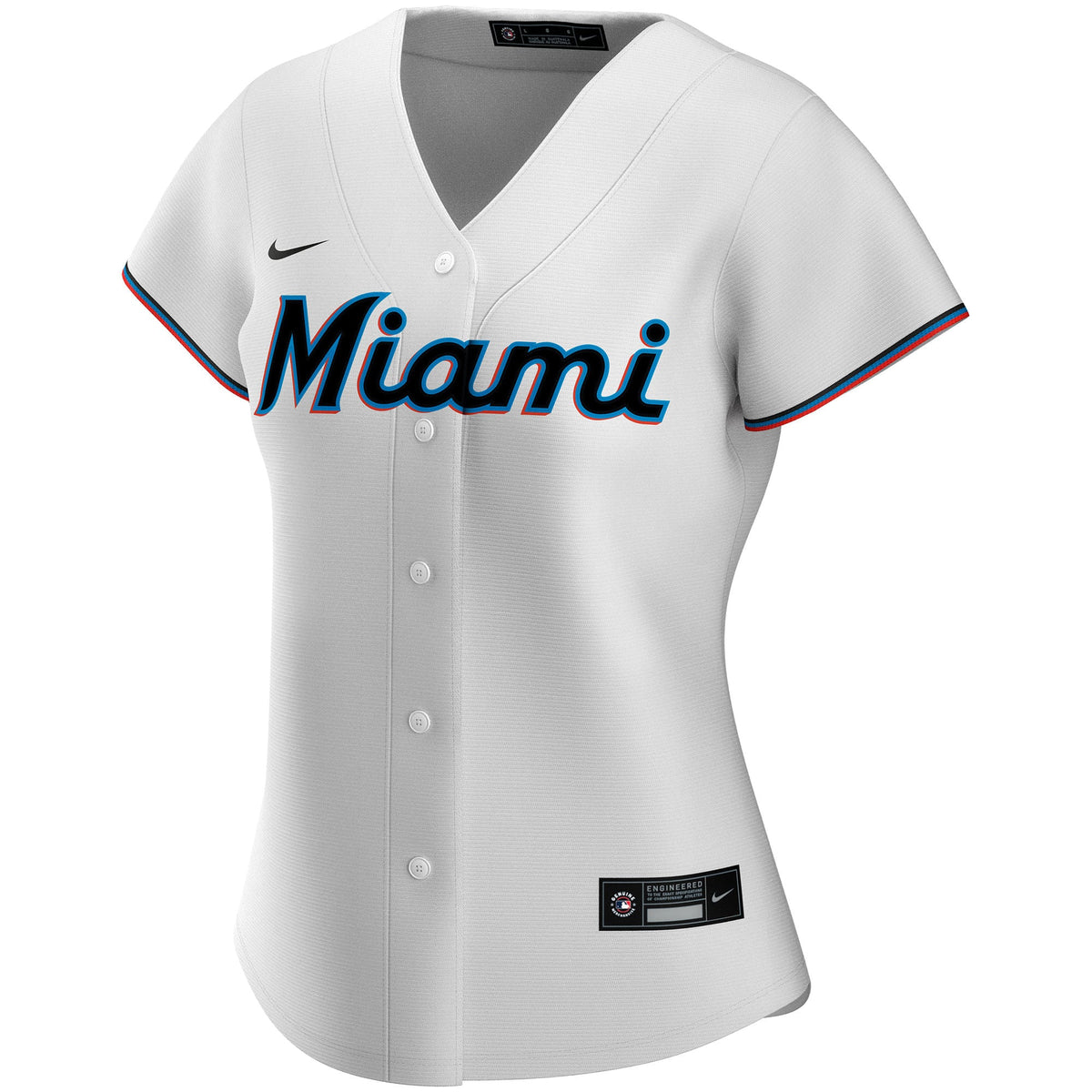 Women's Miami Marlins Nike White Home Replica Custom Jersey - 3