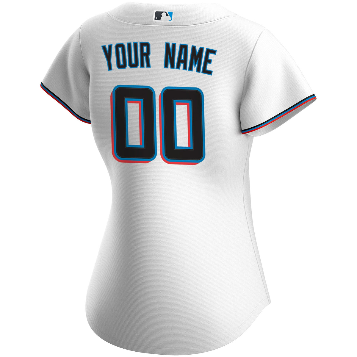 Women's Miami Marlins Nike White Home Replica Custom Jersey - 4