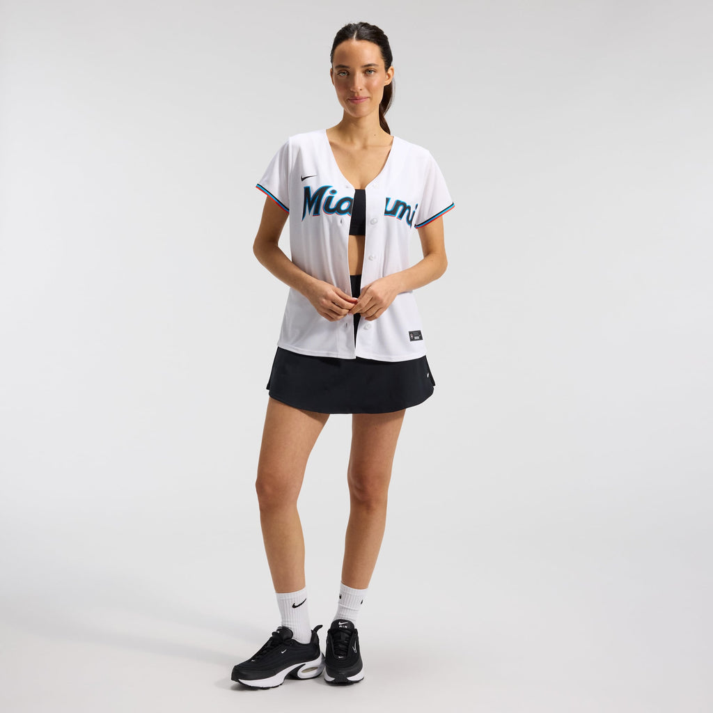 Women's Miami Marlins Nike White Replica Team Jersey - 4