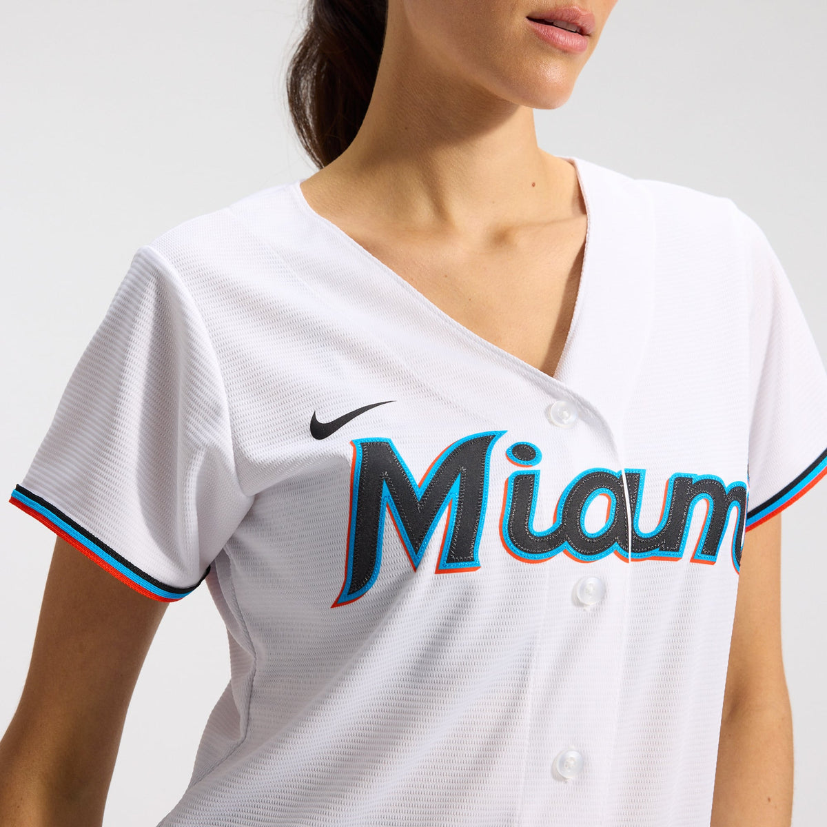 Women's Miami Marlins Nike White Replica Team Jersey - 9
