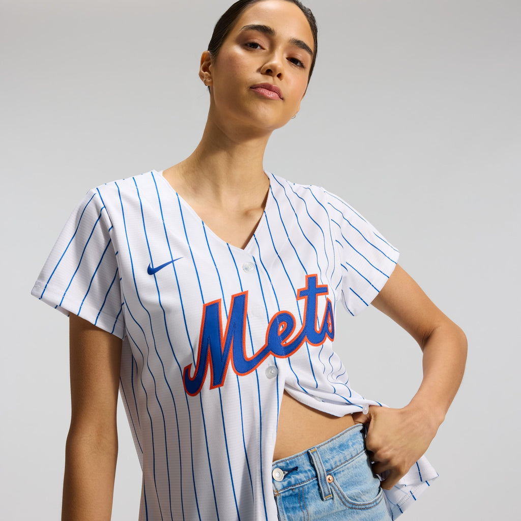 Women's New York Mets Nike White Home Replica Team Jersey - 8