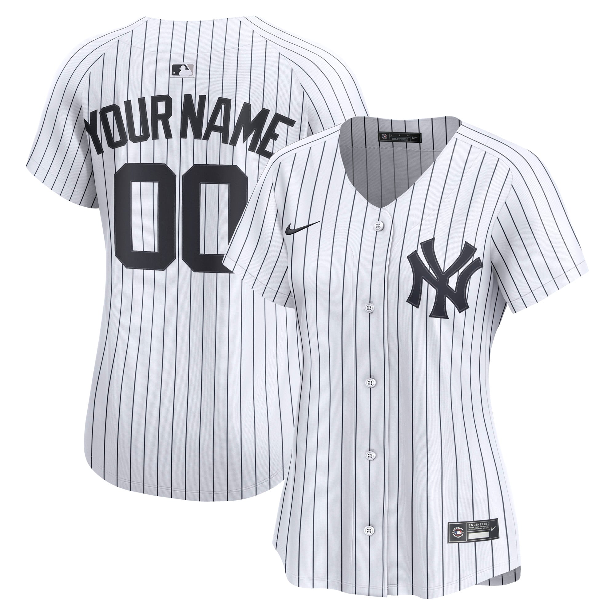 Women's New York Yankees Nike White Home Limited Custom Jersey - 2