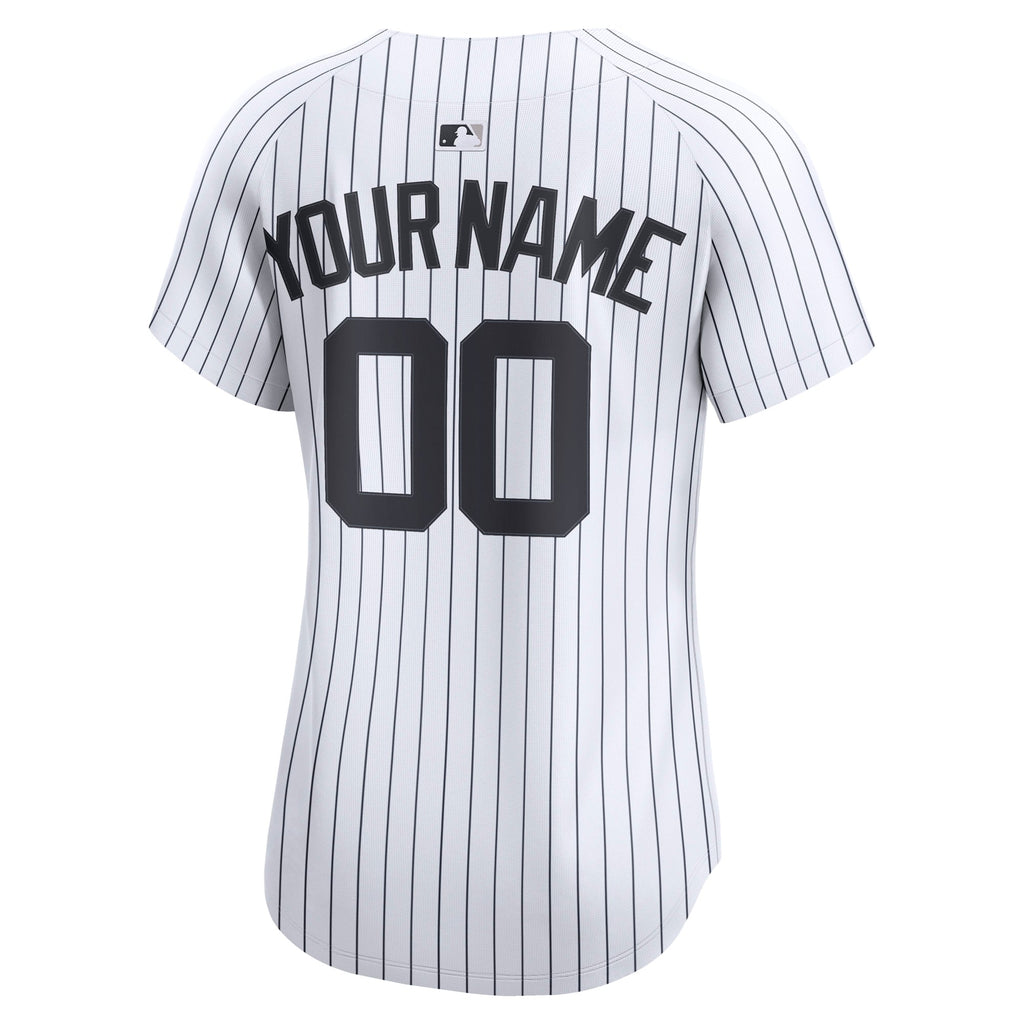 Women's New York Yankees Nike White Home Limited Custom Jersey - 4