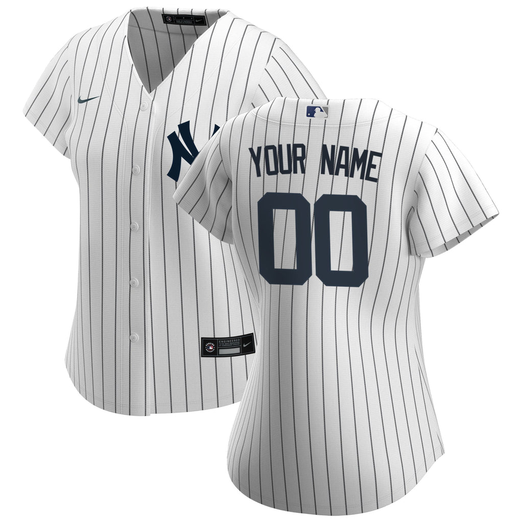 Women's New York Yankees Nike White Home Replica Custom Jersey - 2