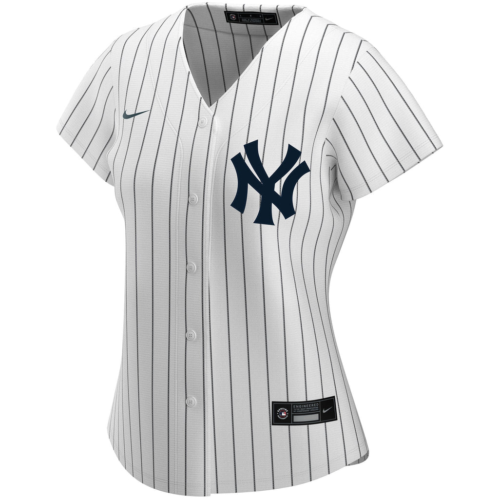 Women's New York Yankees Nike White Home Replica Custom Jersey - 3