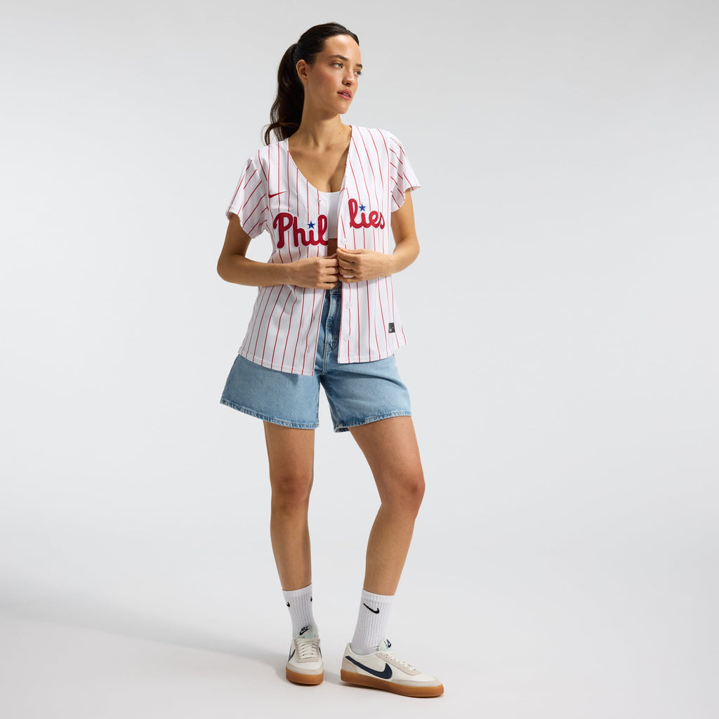 Women's Philadelphia Phillies Nike White Home Replica Team Jersey - 4