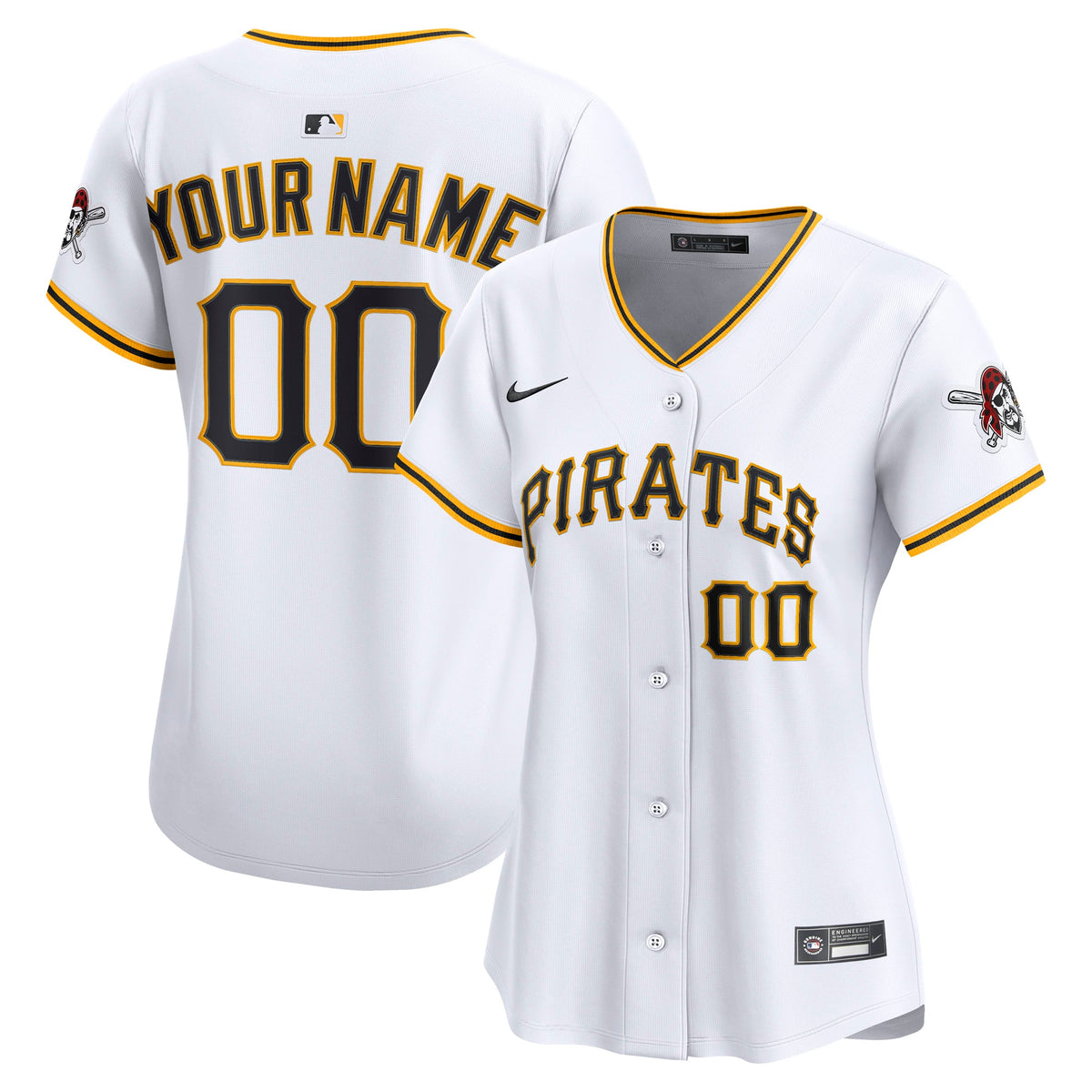 Women's Pittsburgh Pirates Nike White Home Limited Custom Jersey - 2