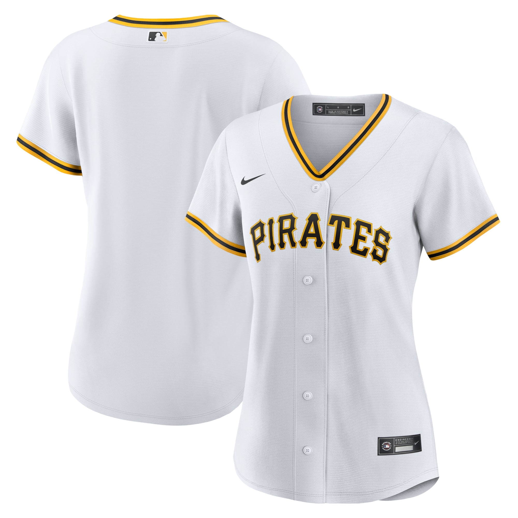 Women's Pittsburgh Pirates Nike White Home Replica Team Jersey - 2