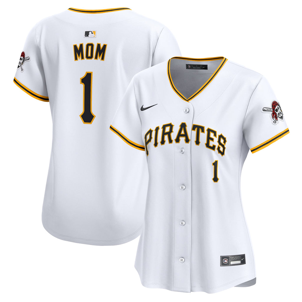 Women's Pittsburgh Pirates Nike White #1 Mom Home Limited Jersey - 2