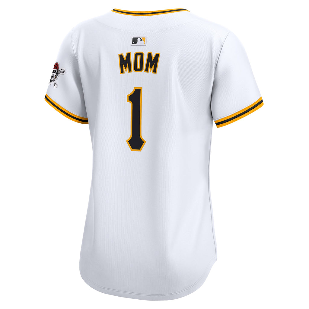 Women's Pittsburgh Pirates Nike White #1 Mom Home Limited Jersey - 4