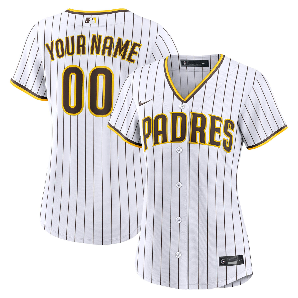 Women's San Diego Padres Nike White Home Replica Custom Jersey