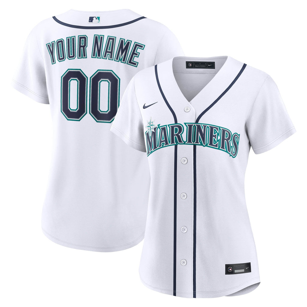 Women's Seattle Mariners Nike White Home Replica Custom Jersey