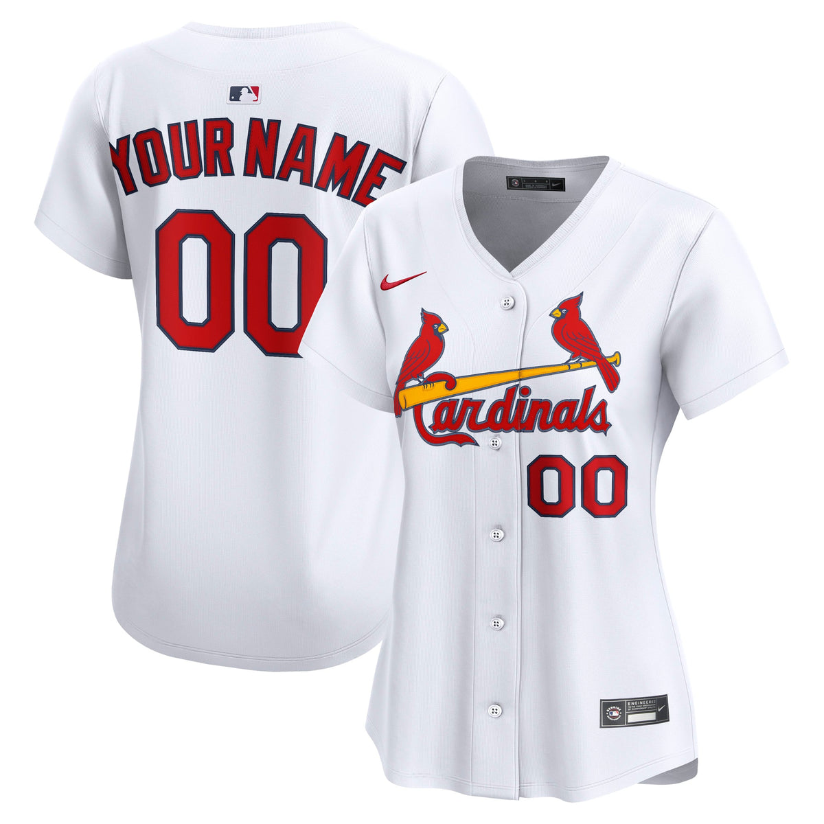 Women's St. Louis Cardinals Nike White Home Limited Custom Jersey
