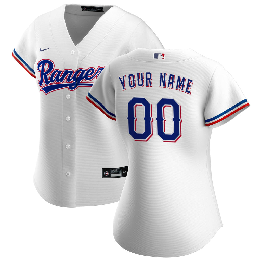 Women's Texas Rangers Nike White Home Replica Custom Jersey - 2