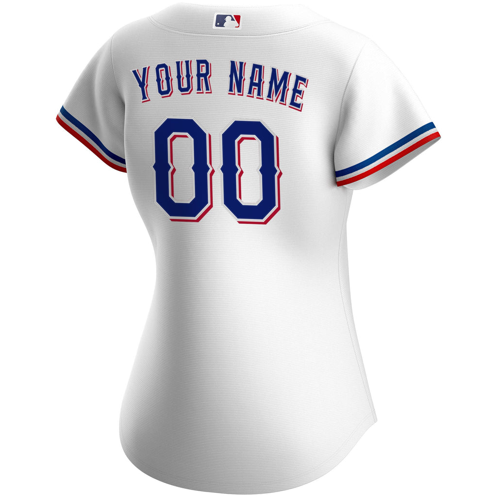 Women's Texas Rangers Nike White Home Replica Custom Jersey - 4