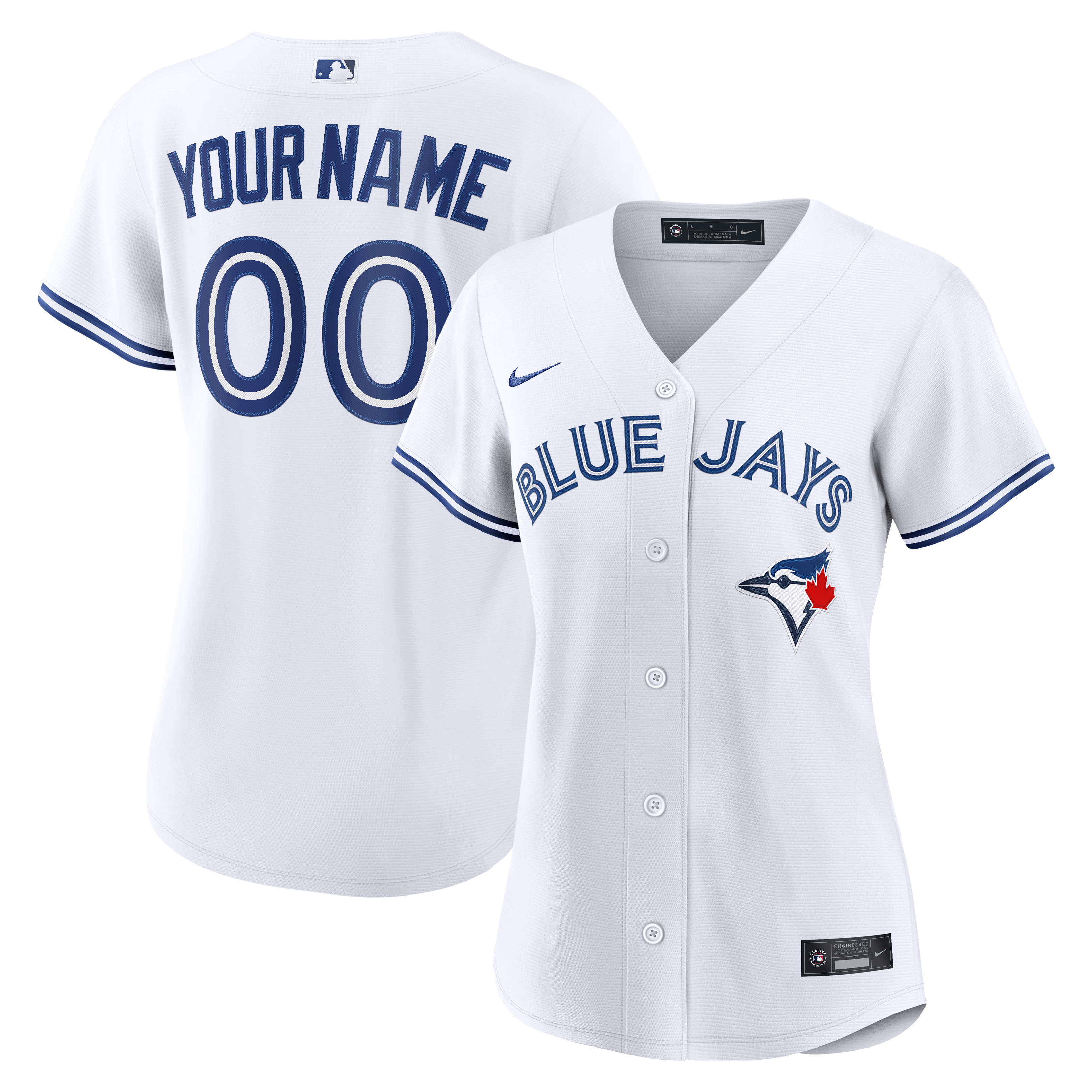 Women's Toronto Blue Jays Nike White Home Replica Custom Jersey - 2