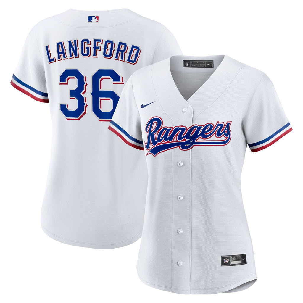 Women's Texas Rangers Wyatt Langford Nike White Home Replica Jersey - 2