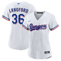 Women's Texas Rangers Wyatt Langford Nike White Home Replica Jersey