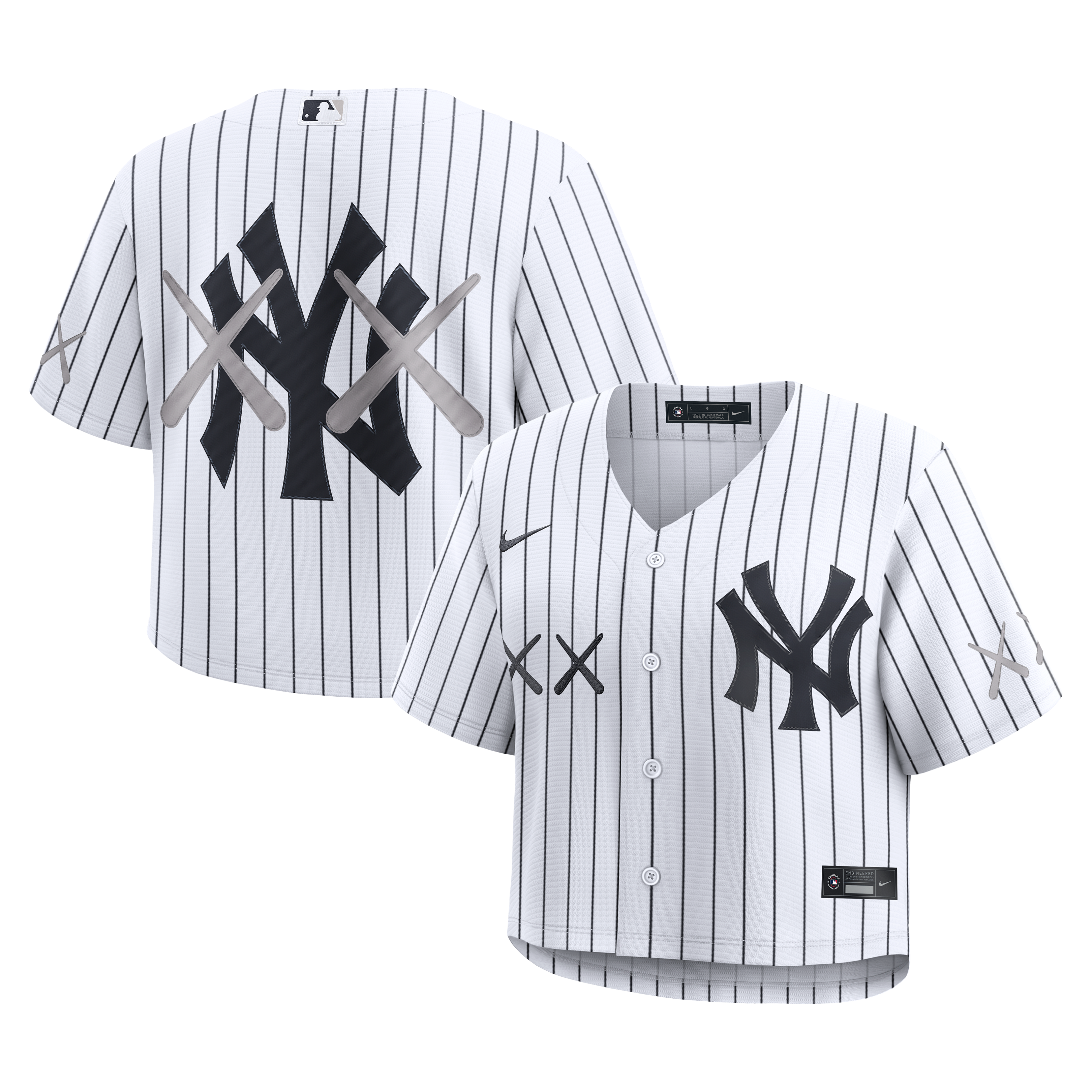 Women's New York Yankees Nike x KAWS White Cropped Replica Jersey - 2