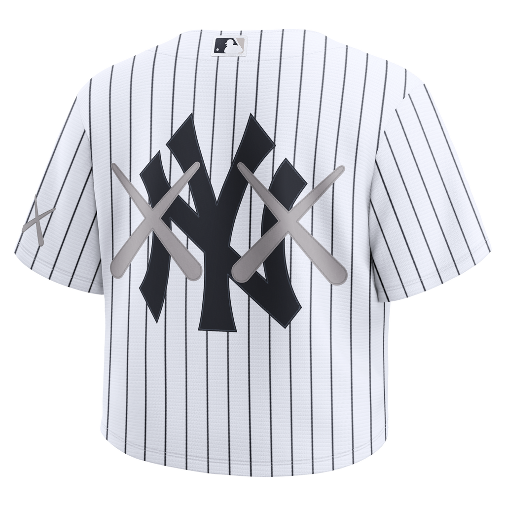 Women's New York Yankees Nike x KAWS White Cropped Replica Jersey - 4