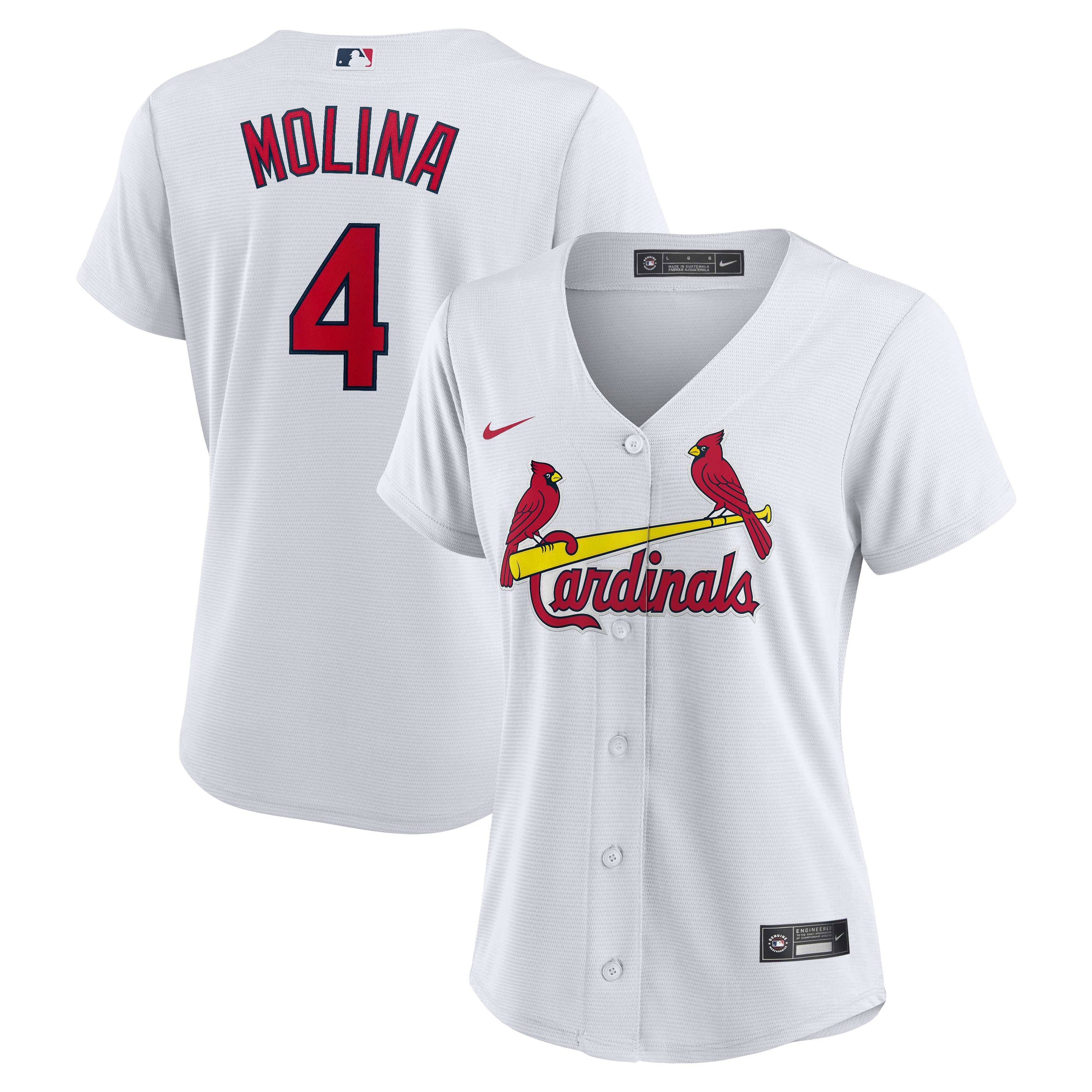 Women's St. Louis Cardinals Yadier Molina Nike White Home Replica Jersey
