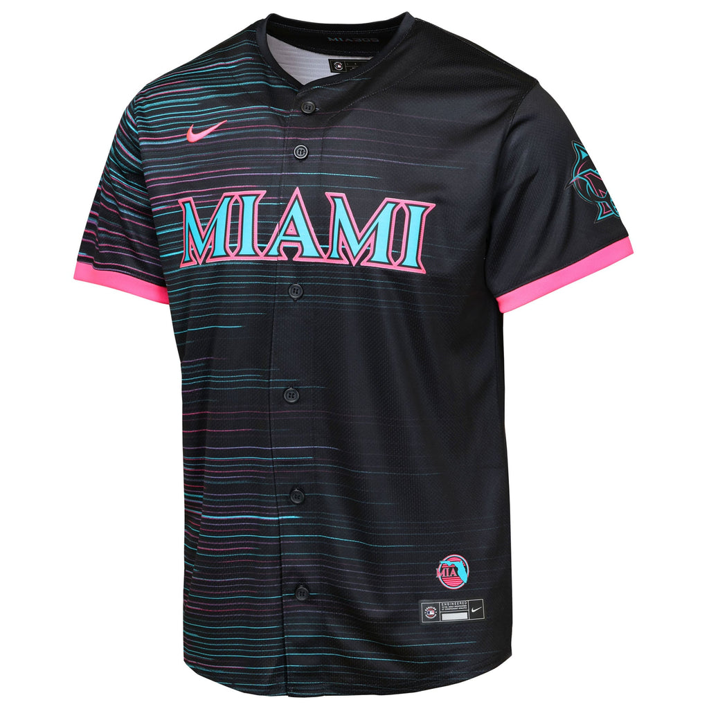 Youth Miami Marlins Black 2025 City Connect Limited Jersey - 3