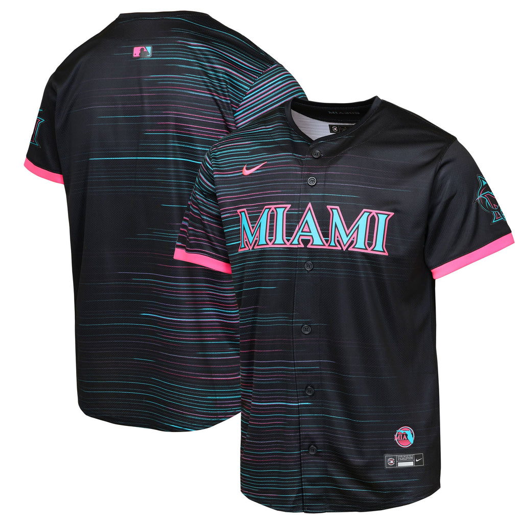 Youth Miami Marlins Black 2025 City Connect Limited Jersey