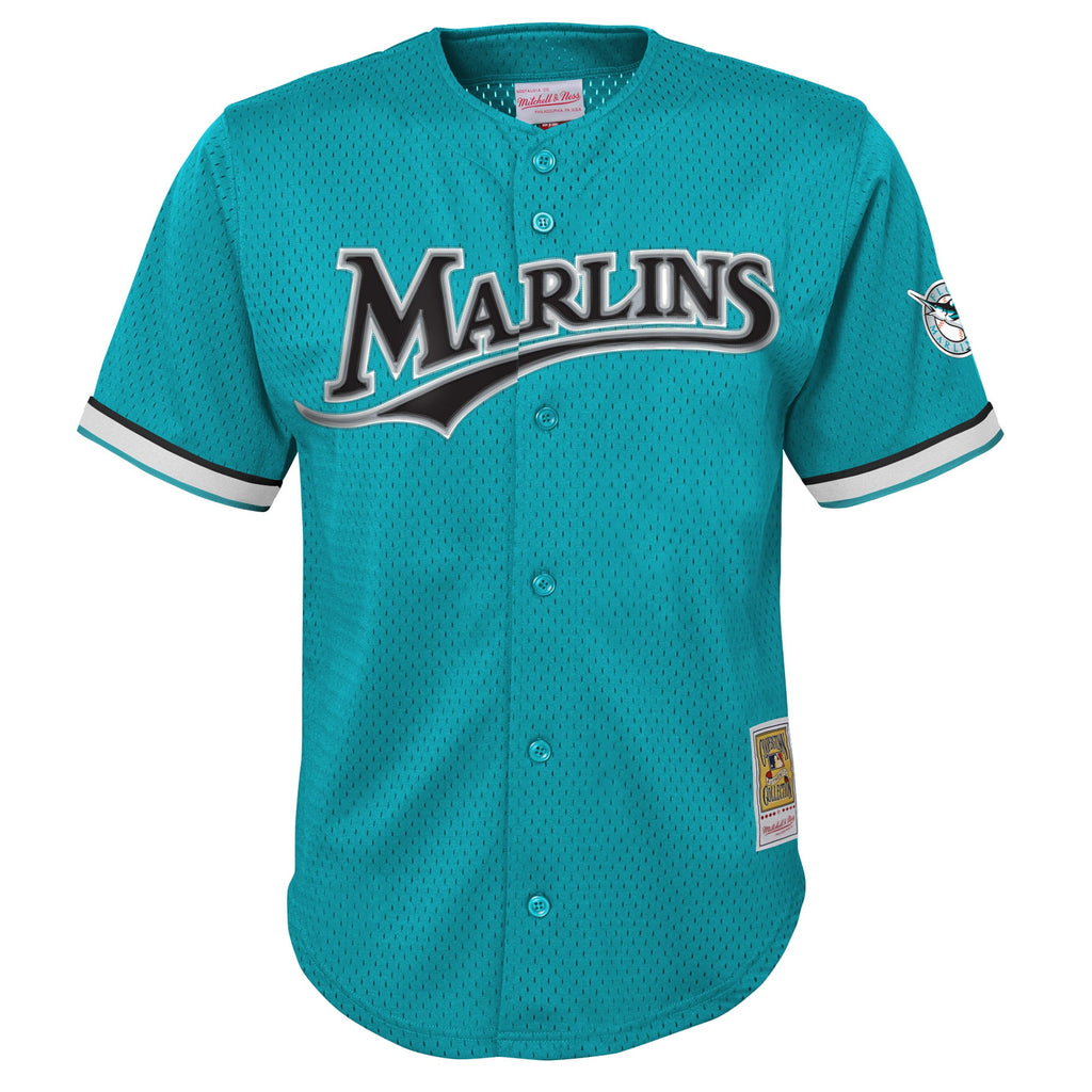 Youth Florida Marlins Andre Dawson Mitchell & Ness Teal Mesh Batting Practice Replica Jersey - 3