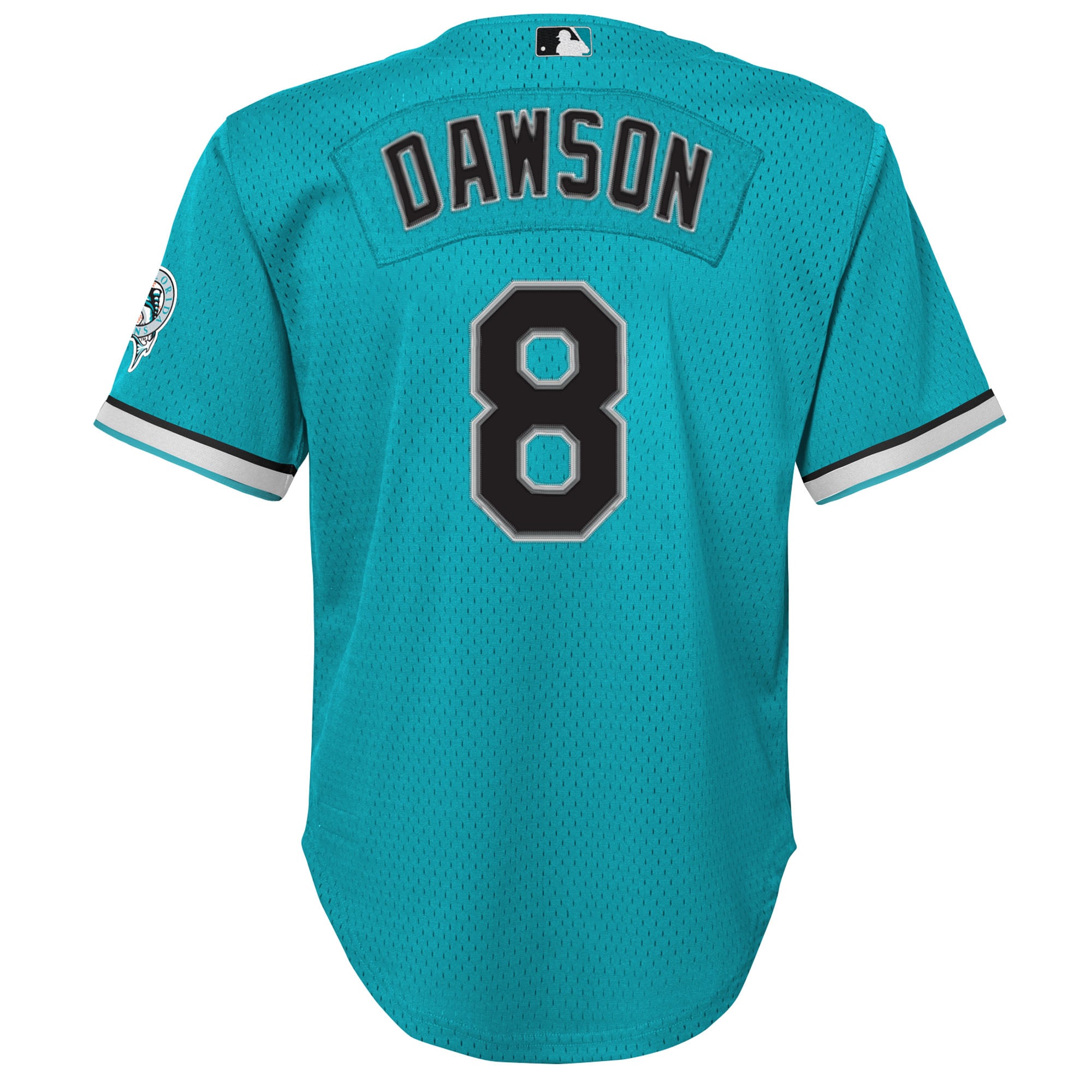 Youth Florida Marlins Andre Dawson Mitchell & Ness Teal Mesh Batting Practice Replica Jersey - 4