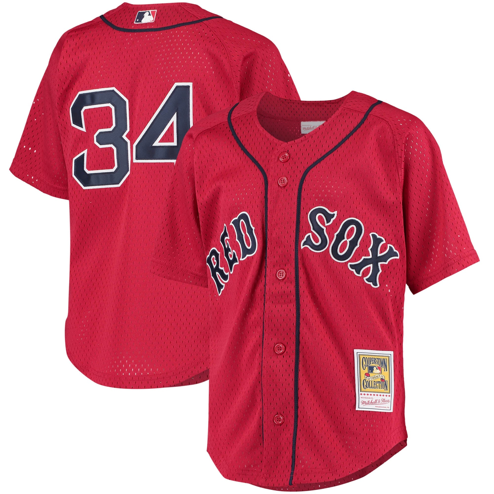 Youth Boston Red Sox David Ortiz Mitchell & Ness Red Cooperstown Collection Batting Practice Jersey - 2
