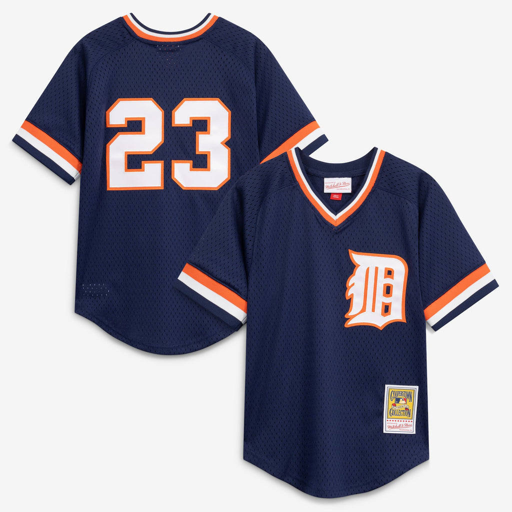 Youth Detroit Tigers Kirk Gibson Mitchell & Ness Navy Cooperstown Collection Mesh Batting Practice Jersey - 2