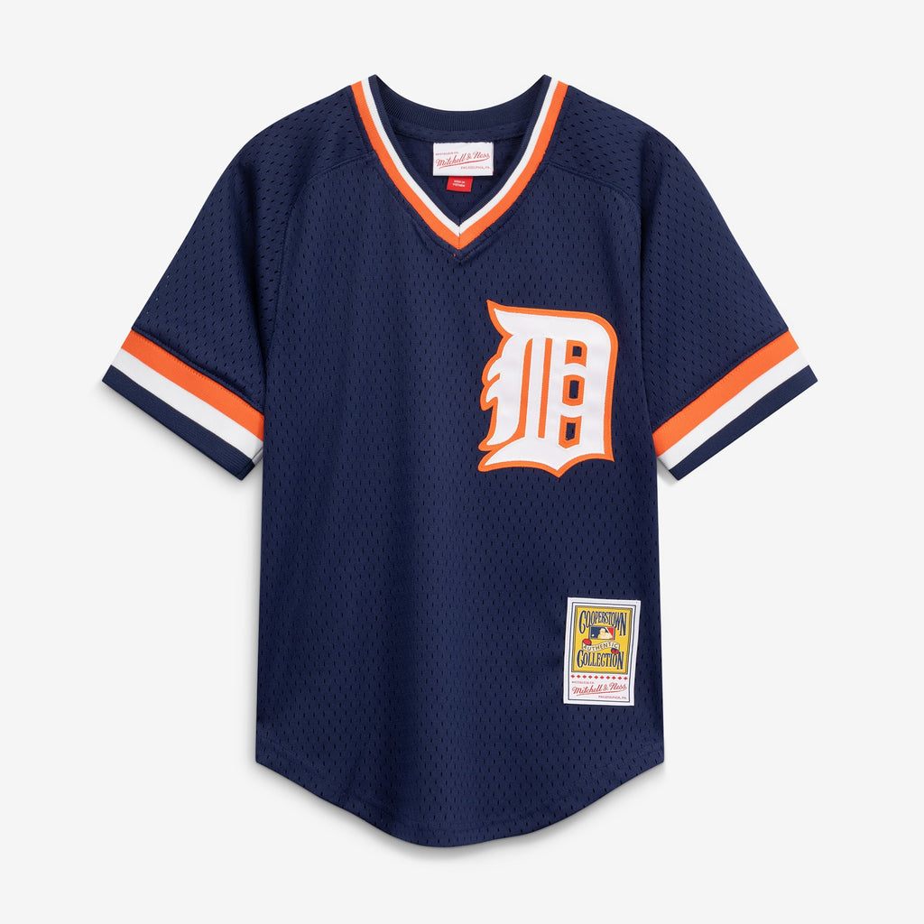 Youth Detroit Tigers Kirk Gibson Mitchell & Ness Navy Cooperstown Collection Mesh Batting Practice Jersey - 3